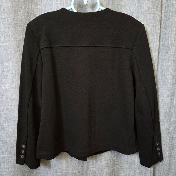 NWT BANANA REPUBLIC Boucle Collarless Jacket Women’s Petite S Black - Picture 3 of 11
